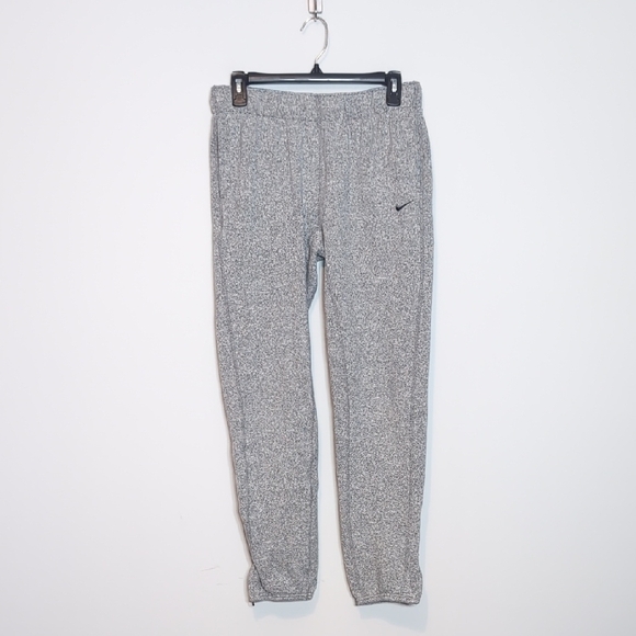 Nike Fleece Sweatpants Ankle Cinch Elastic Zipper - Picture 1 of 8